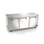 image of MVP Group KIN72UCF-HC 72" 3-Door Undercounter Freezer, Stainless Steel, 18 cu. ft., LED Display