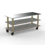image of Steelite MGCMLA05GBXH Modular Buffet Table Unit, 71.0" x 29.5" x 35.0", Grey Slate SS, Brass Finish, Mogogo Design, Mixed Materials, 1 per Case