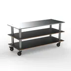 image of Steelite MGCMLA05MSXH Modular Large Pro Unit Buffet Table, 71.0" x 29.5" x 35.0", Brushed Stainless Steel & Grey Slate, Mogogo Collection, 1 per Case