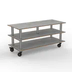 image of Steelite MGCMLB09GSXH Configurable Buffet Table Unit with Mid-Hole Grey Slate SS Casters, Modular Mogogo Design, Mixed Materials, 1 per Case (Minimum Case Quantity)
