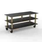 image of Steelite MGCMLB09MBXH Modular Midhole Display Unit Buffet Table, 71.0" x 29.5" x 35.0", Marble & Brushed Brass, Heavy Duty Caster, Modular Collection (Sold Per Case)