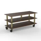 image of Steelite MGCMLB09WBXH Configurable Buffet Table, Modular Midhole Display Unit with Mango Brushed Brass Heavy Duty Casters, 71.0" x 29.5" x 35.0", Mixed Materials, 1 per Case, Modular Collection (Minimum Case Qty)
