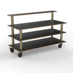 image of Steelite MGCMLB13MBXH - Modular Classic Plus Buffet Table, 71.0" x 29.5" x 47.0", Grey Slate SS & Mixed Materials, Brushed Brass Finish, Heavy Duty, 1/Case, Modular Collection