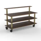 image of Steelite MGCMLB13WBXH Configurable Buffet Table, 71.0" x 29.5" x 47.0", Modular Classic Plus Mango Brushed Brass, Grey Slate SS, Heavy Duty, 1 per Case, Mogogo Mixed Materials