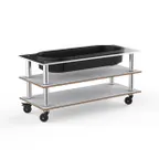 image of Steelite MGCMLE03CSXH Configurable Buffet Table, White Carrera Stainless Steel, Modular Mogogo Design, Mixed Materials, 1 per Case, Modular Collection