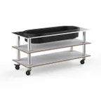 image of Steelite MGCMLE03CSXW Configurable Buffet Table - White Carrera Stainless Steel, Modular Mogogo Design, Mixed Materials, 1 per Case, Modular Collection (Minimum Case Quantity)