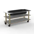 image of Steelite MGCMLE03GBXH Configurable Buffet Table, 71.0" x 29.5" x 35.0", Modular Grey Slate Brushed Brass, Mogogo Collection, Mixed Materials, 1 per Case