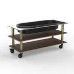 image of Steelite MGCMLE03WBXH Configurable Buffet Table - Modular Salad Bar Unit, 71.0" x 29.5" x 35.0", Grey Slate Stainless Steel, Mango Brushed Brass Finish, Mogogo Design, 1 per Case