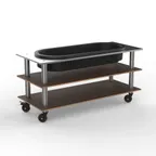 image of Steelite MGCMLE03WSXH Configurable Buffet Table, 71.0" x 29.5" x 35.0", Modular Salad Bar Unit with Mango Brushed Stainless Steel & Grey Slate SS, 1 per Case, Modular Collection (Minimum Case Qty)