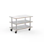 image of Steelite MGCMLX02CSXW Configurable Buffet Table - Modular Classic Medium Unit, White Carrera Stainless Steel, Mogogo Design, Mixed Materials, 1 per Case
