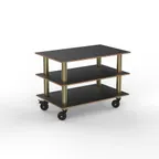 image of Steelite MGCMLX02MBXH Configurable Buffet Table, Modular Classic Medium Unit with Marble Black Brushed Brass, Heavy Duty Casters, Mixed Materials, 1 per Case, Modular Collection (Minimum Case Qty)