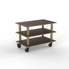 image of Steelite MGCMLX02WBXH Configurable Buffet Table, Modular Classic Medium Unit with Mango Wood & Brushed Brass, Heavy-Duty Casters, 1 per Case