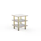 image of Steelite MGCMLX03CBXF Modular Classic Small Unit Buffet Table, White Carrera Brushed Finish, Mixed Materials, 1 per Case, Configurable Restaurant Table