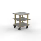 image of Steelite MGCMLX03GBXH Modular Classic Small Unit Buffet Table, 29.5" x 29.5" x 35.0", Grey Slate SS with Brushed Brass Finish, Mixed Materials, 1 per Case, Modular Collection