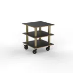 image of Steelite MGCMLX03MBXH Configurable Buffet Table, 29.5" x 29.5" x 35.0", Modular Grey Slate SS & Mogogo Mixed Materials, 1 per Case, Modular Collection