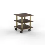 image of Steelite MGCMLX03WBXH Configurable Buffet Table, 29.5" x 29.5" x 35.0", Modular Small Unit with Mango Brushed Brass & Grey Slate SS, Mogogo Mixed Materials, 1 per Case (Min. Case Qty)