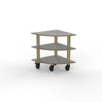 image of Steelite MGCMLX04GBXH Modular Classic Corner Buffet Table, 29.5" x 29.5" x 35.0", Grey Slate Stainless Steel & Brushed Brass, Mogogo Design, Mixed Materials, 1 per Case, Modular Collection (Minimum Case Quantity)