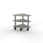 image of Steelite MGCMLX04GSXH Configurable Buffet Table, Grey Slate Stainless Steel Modular Classic Corner Unit with Heavy Duty Casters, Mixed Materials, 1 per Case