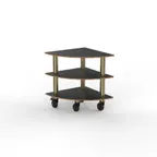 image of Steelite MGCMLX04MBXH Modular Classic Corner Buffet Table, 29.5" x 29.5" x 35.0", Grey Slate SS & Mogogo, Mixed Materials, Brushed Brass Finish, 1 per Case