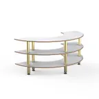 image of Steelite MGCMSX01CBXF Configurable Buffet Table - Modular Creative Curved Unit, White Carrera Brushed, Mixed Materials, Mogogo Design, 1 per Case