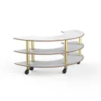 image of Steelite MGCMSX01CBXW Configurable Buffet Table - Modular Creative Curved Unit, White Carrera Brushed, Mixed Materials, 1 per Case, Mogogo Collection