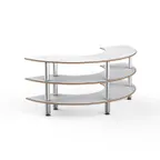 image of Steelite MGCMSX01CSXF Configurable Buffet Table - Modular Creative Curved Unit, White Carrera Stainless Steel, Mixed Materials, 1 per Case, Mogogo Collection