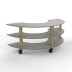 image of Steelite MGCMSX01GBXH Configurable Buffet Table, Modular Curved Unit, Grey Brushed Brass, 81.5" x 41" x 35", Grey Slate Stainless, Mogogo Design, Mixed Materials, 1 per Case, Modular Collection (Minimum Case Qty)