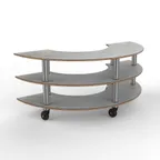image of Steelite MGCMSX01GSXH Configurable Buffet Table, 81.5x41x35in, Modular Curved Unit, Grey Brushed Stainless Steel, Mogogo Collection, 1 per Case