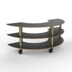 image of Steelite MGCMSX01MBXH Configurable Buffet Table, 81.5" x 41.0" x 35.0", Modular Creative Curved Unit with Grey Slate SS & Mogogo Mixed Materials, 1 per Case, Modular Collection (Minimum Case Qty)