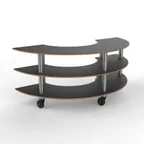 image of Steelite MGCMSX01MSXH Modular Creative Curved Buffet Table, 81.5" x 41.0" x 35.0", Grey Slate Marble Brushed Stainless Steel, Mogogo Design, Mixed Materials, 1 per Case, Modular Collection (Minimum Case Qty)