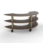 image of Steelite MGCMSX01WBXH Modular Curved Buffet Table, 81.5" x 41" x 35", Mango Brushed Brass & Grey Slate SS, Mixed Materials (1 per Case, Modular Collection)