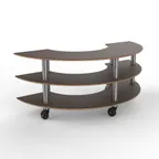 image of Steelite MGCMSX01WSXH Configurable Buffet Table, Modular Curved Unit with Mango Brushed Stainless Steel, Grey Slate SS, 81.5" x 41.0" x 35.0", 1 per Case, Mogogo Collection
