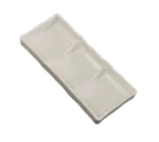 image of Town 31283 - 3-Compartment Melamine Sauce Dish, 7-1/2" x 3-1/4", Ivory, -22° to 248°F