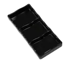 image of Town 31283B/DZ - 7" 3-Compartment Sauce Dish, Melamine Black, 7-1/2" x 3-1/4" -22° to 248°F - 1 Dozen