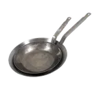 image of Town 34809 Commercial Frying Pan, 9" Diameter, Steel Construction, Riveted Handle, Uncoated Finish