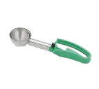 image of Vollrath 47373 Ice Cream Disher, 2‑3 oz Capacity, #12 2½" Dia, Steel Scoop, Green 7‑7/8" Handle