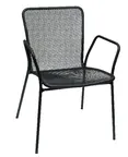 image of American Tables & Seating 91 Aluminum Outdoor Arm Chair with Mesh Back & Seat, Black