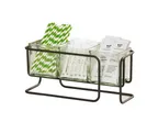 image of Cal-Mil 25207-3-13 Countertop Condiment Caddy, 3-Jar Logan Display, 12.75" x 4.75" x 6" Black Wire