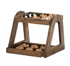 image of Cal-Mil 27002-136 Tiered Display Stand 15" x 16" x 13" Chocolate Brown Wood Two-Tier Tabletop Stand