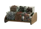 image of Cal-Mil 27015-6-136 2‑Tier Jar Organizer, 6‑Jar, 9.5" x 13.5" x 7.5" H, Chocolate Brown