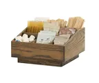 image of Cal-Mil 27021-136 Melrose 9-Section Wood Condiment Organizer, 12.25" x 12.25" x 6.5" Chocolate Brown