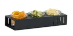 image of Cal-Mil 28511-13 Countertop Condiment Organizer, 3-Section Brown ABS, 14.75" x 6" x 2" Holds 3 Jars