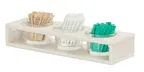 image of Cal-Mil 28604-4-141 3-Section Coastal White Caddy, Vista Jar Display, 16.12" x 5.5" x 2" 16oz