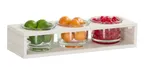 image of Cal-Mil 28604-5-141 3-Section White HDPE Countertop Condiment Caddy, 19.25" x 6.38" x 2.88", 32 oz