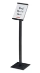 image of Cal-Mil 28607-13 Vista Sign Holder – 12.5" x 12.5" x 46.75" HDPE Black Tabletop Display Sign