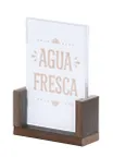 image of Cal-Mil 28622-46-140 Vista U-Frame Card Holder, 5" x 7" x 2" HDPE, Mocha, Height 3" Under