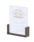 image of Cal-Mil 28622-811-140 Vista U-Frame Menu Card Holder, 12" x 9" x 2" HDPE Mocha, 3", 11-19"