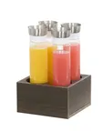 image of Cal-Mil 28623-140 Vista Carafe Cooler, 9.5" x 9.5" x 5" Mocha Plastic Square Housing, 4-Section