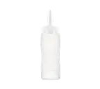 image of Carlisle 01376 Squeeze Bottle – 12 oz Clear Polyethylene, White Cut Cap, Single Tip, Standard Top