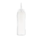 image of Carlisle 01378 Squeeze Bottle, 26 oz, Clear Polyethylene, White Cap, HACCP Compliant, Single Tip